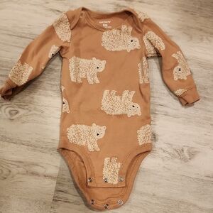 Carter's Brown Bear Print Onesie Size 6 Months